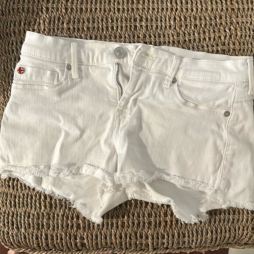 Hudson white denim shorts size 25